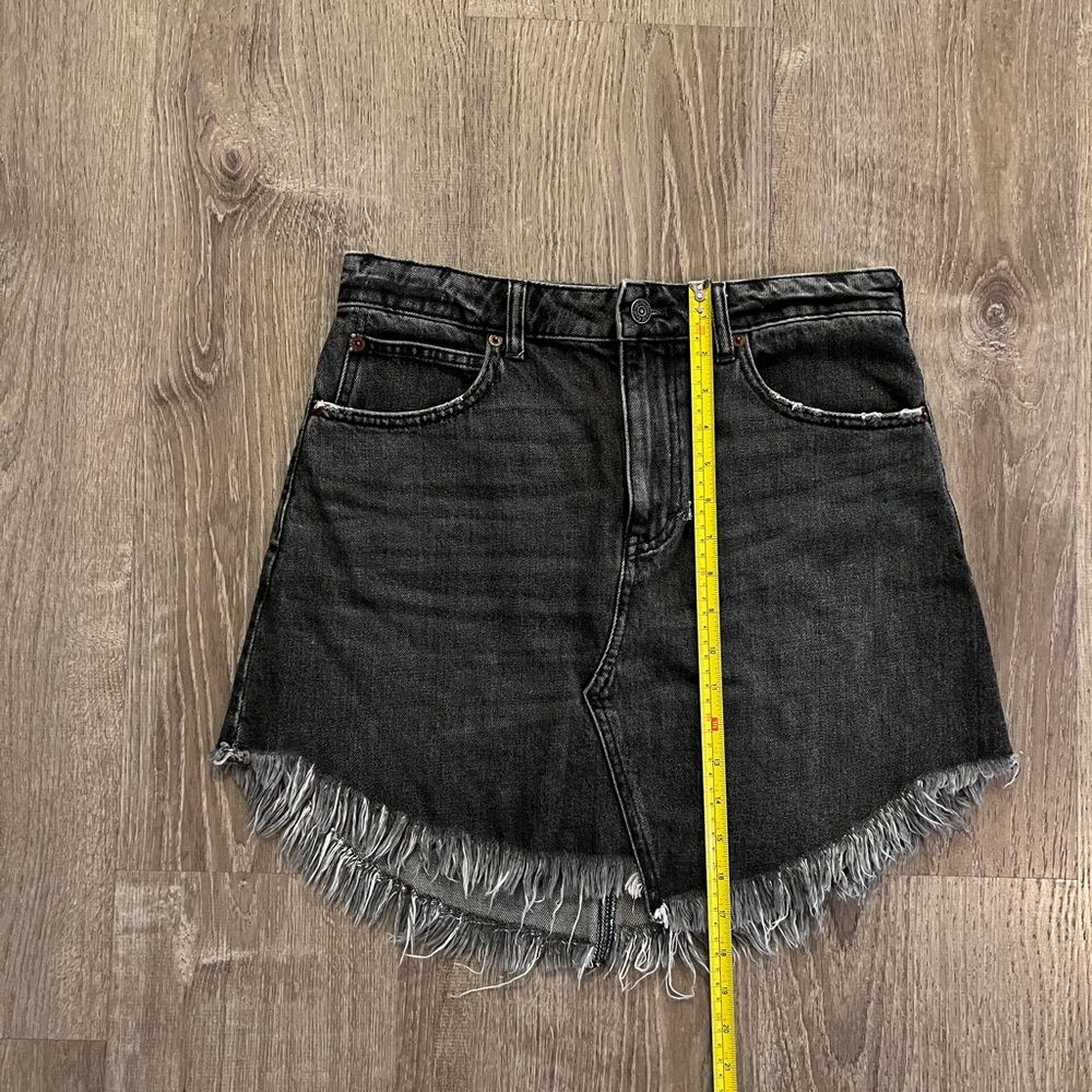 Free People We The Free Bailey Fringe Denim Mini Skirt - Picture 13 of 13